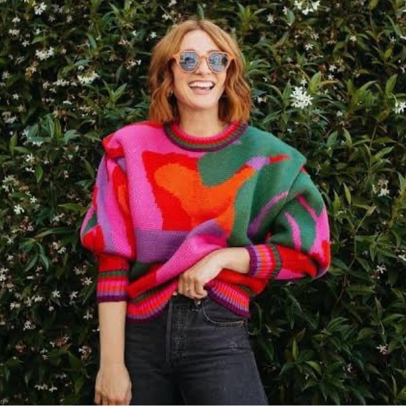 FARM Rio Abstract Scarf Sweater - Picture 3 of 5